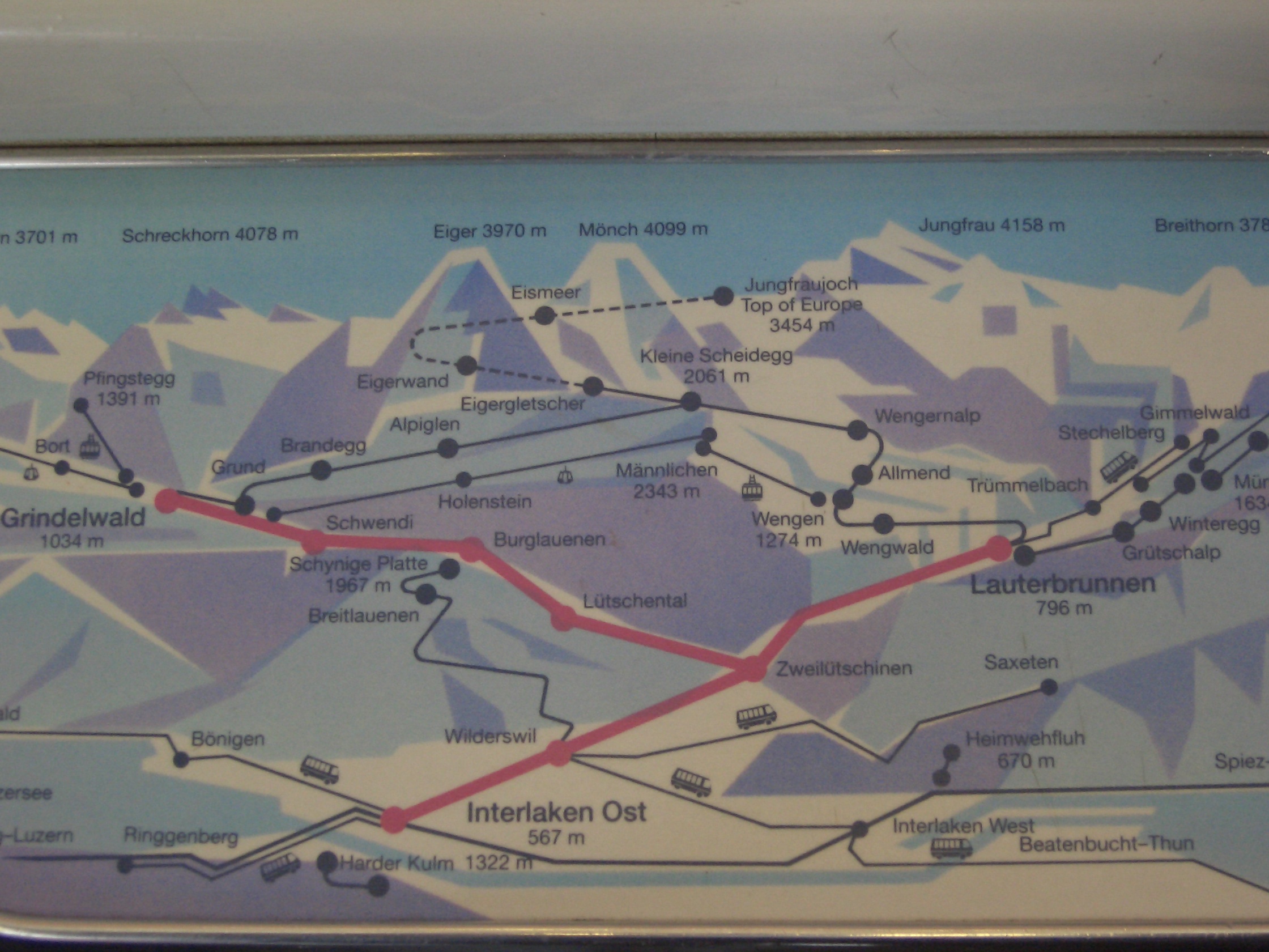 mapa alp - Jungfrau Joch